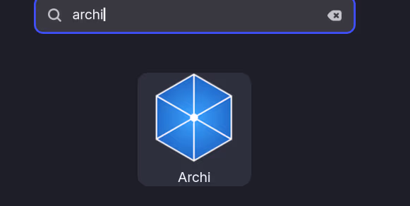 Archi in the GNOME application launcher