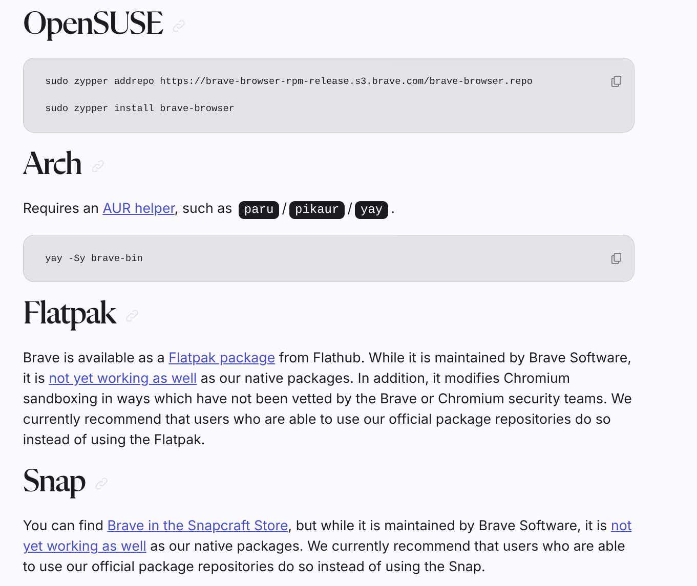 Brave official Linux install instructions