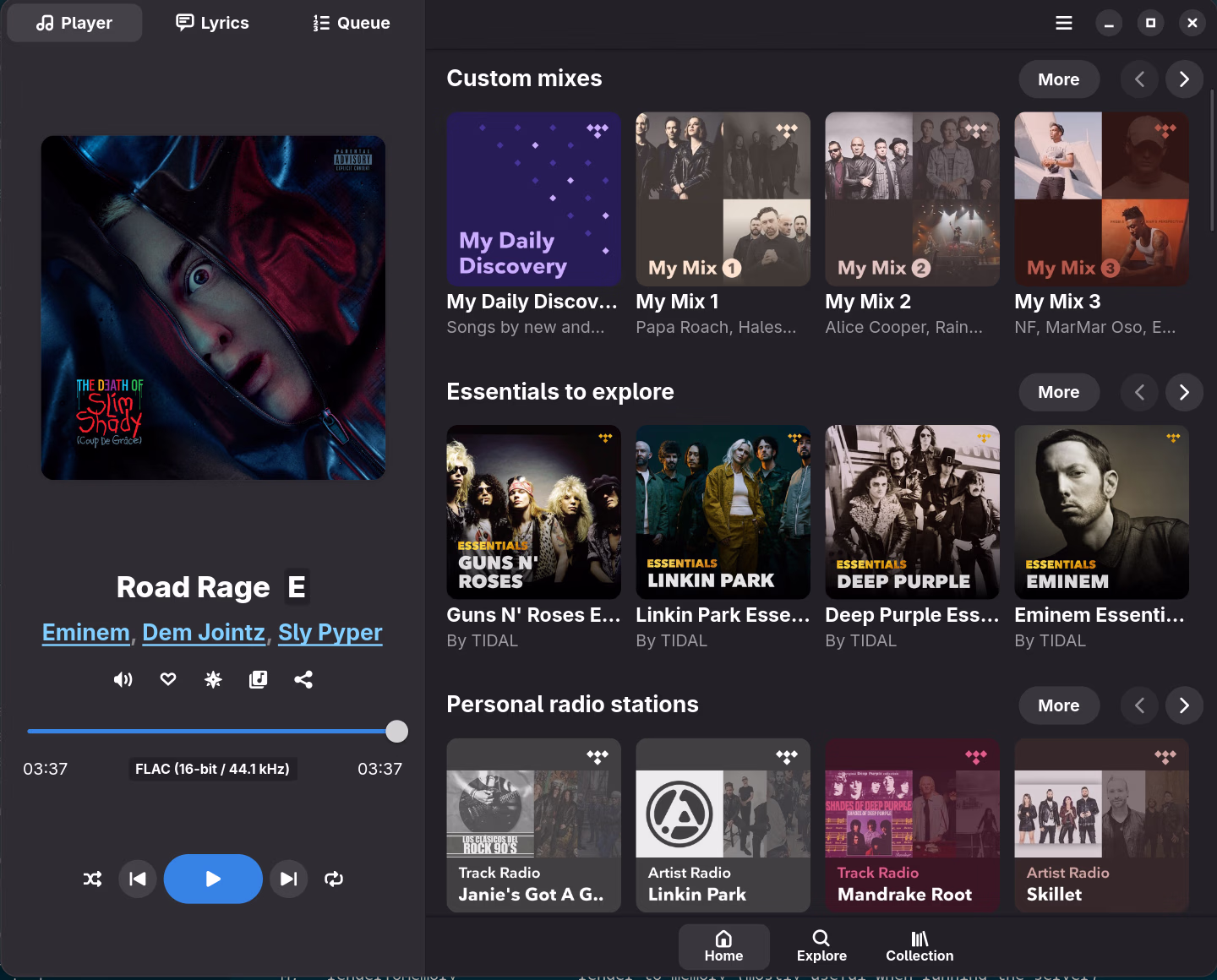 High Tide running on GNOME