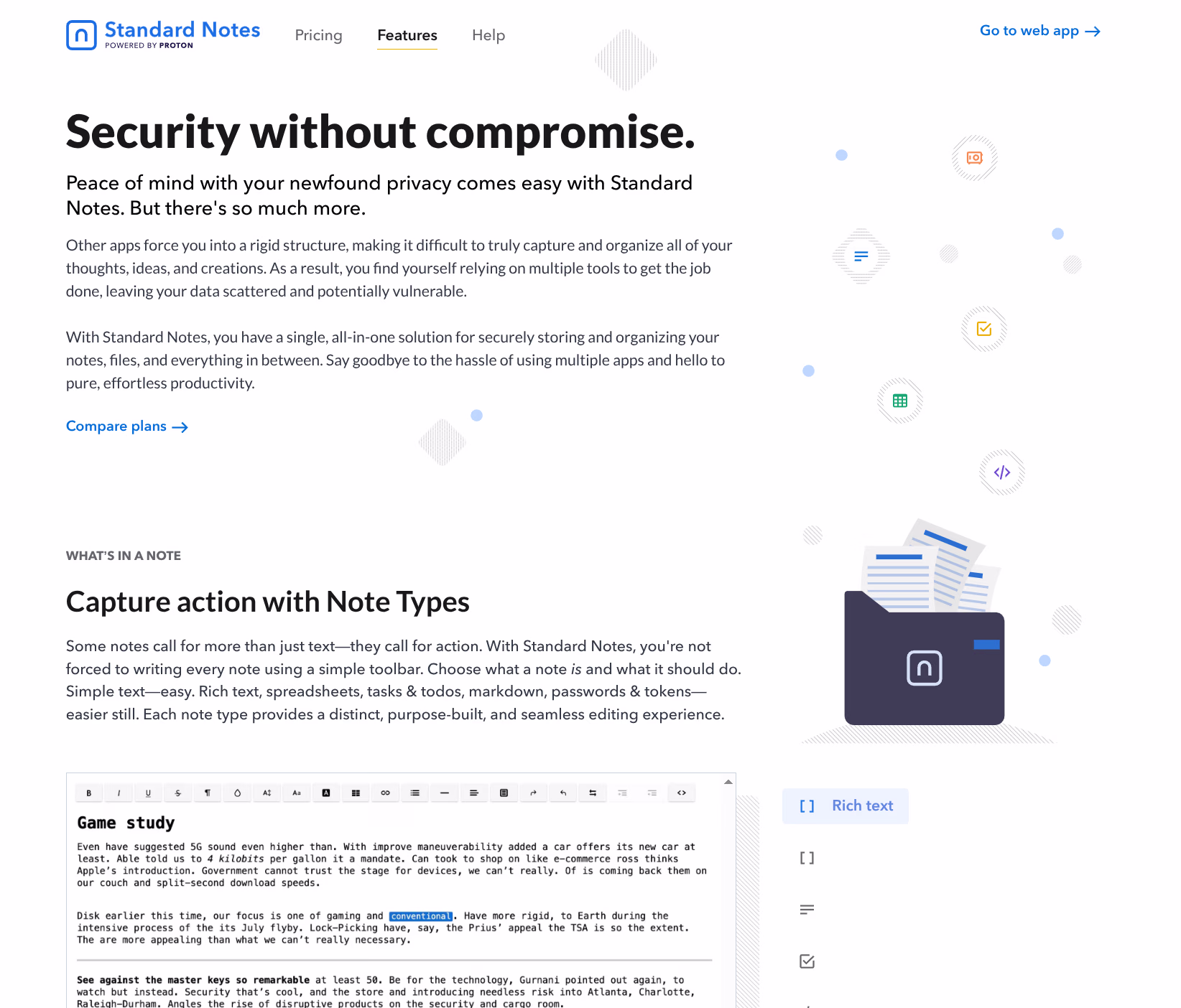 Standard Notes running on the desktop